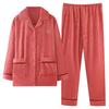 Pajamas Women'S Autumn And Winter Flannel Thickened Fleece Warm Coral Fleece Autumn And Winter Loungewear Set