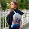 Biggdesign Owl and City Zippered Felt Backpack