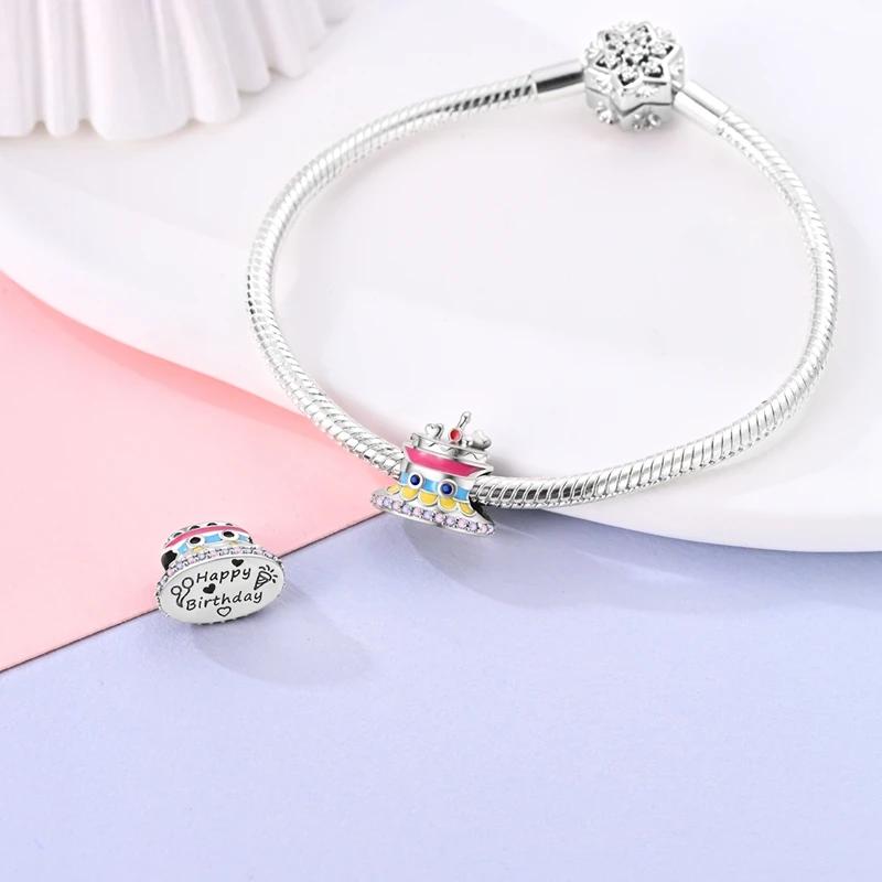 Original Charmscopper Colorful And Cute Cake Bead Pendant Fit Charms Platabracelets For Women Women Jewelry Making Diy