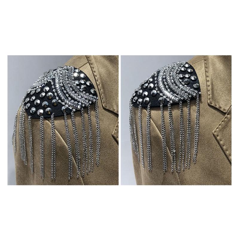 Metal Shoulder Embellishments Crystals Fringes Decorations For Evening Gowns And Handmade Craft
