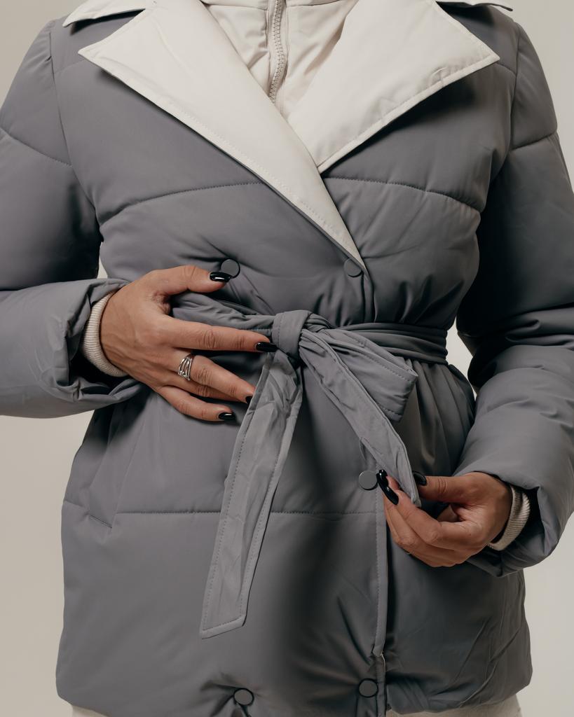 Jacket with Belt HAIZIYUAN 824 M Gray-milk