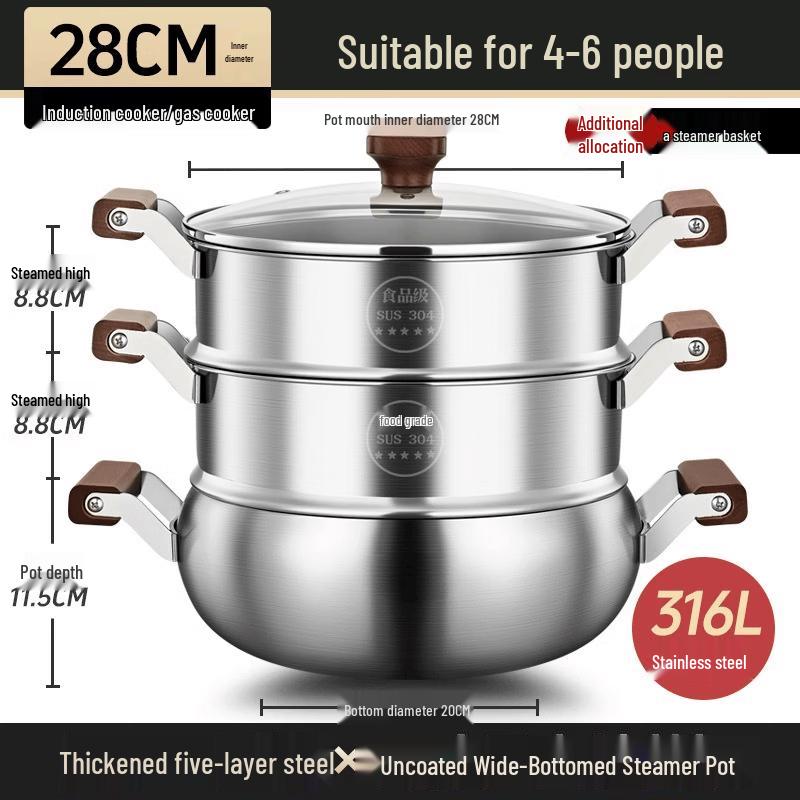 316L Stainless Steel Household Hot Pot