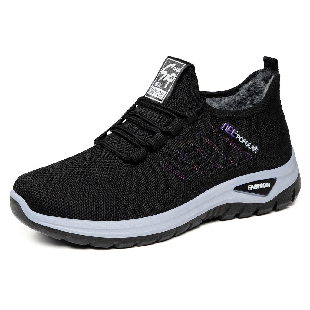 Shoes female couple large size women's shoes flying woven breathable casual shoes versatile soft sole lightweight sports shoes light mouth single shoe