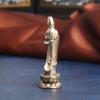 Pure Brass Lotus Guanyin Statue Lotus Guanyin Brass Buddha Sculpture  Desktop