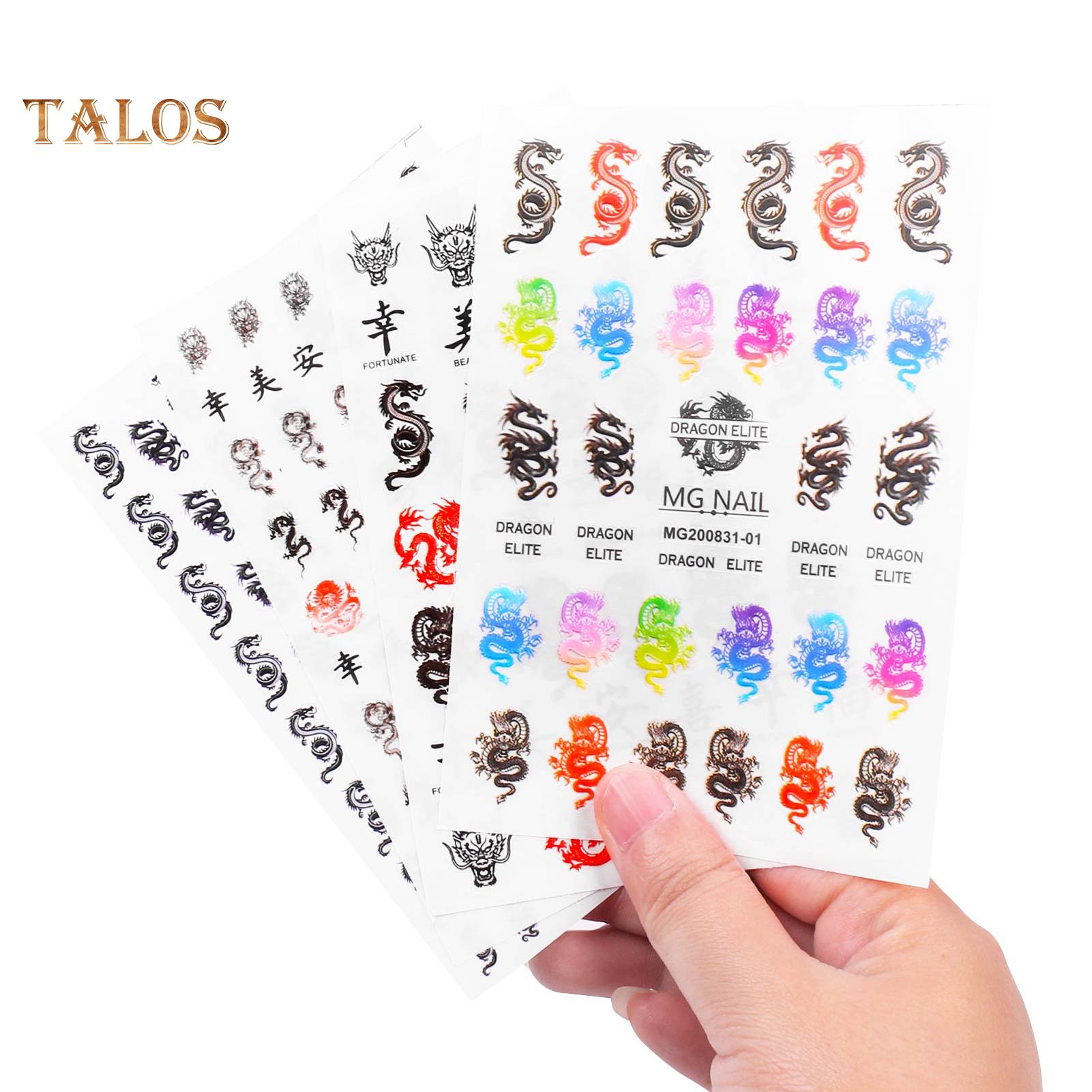 

TNC китайский дракон узор ногтей клей наклейка наклейка маникюр декор