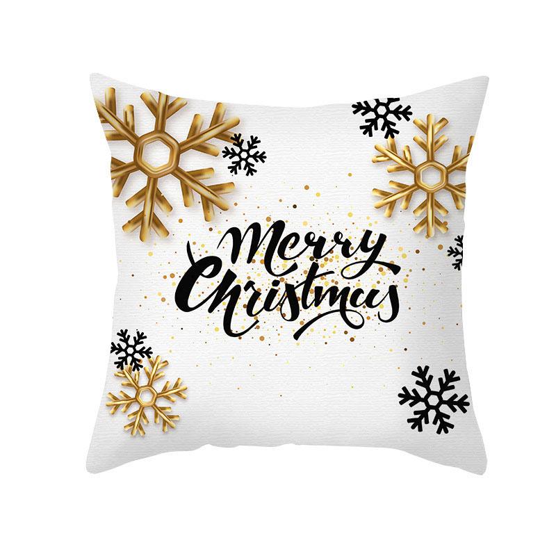 Home Christmas Decoration Pillowcase Merry  Platinum Ball Print  Living Room Sofa Cushion Cover Holiday Gift
