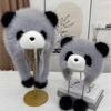 Parent-child Autumn and Winter Cute Plush Panda Hat Thick Warm Large Head Circumference Imitation Fox Fur Pullover Hat Earmuffs Hat