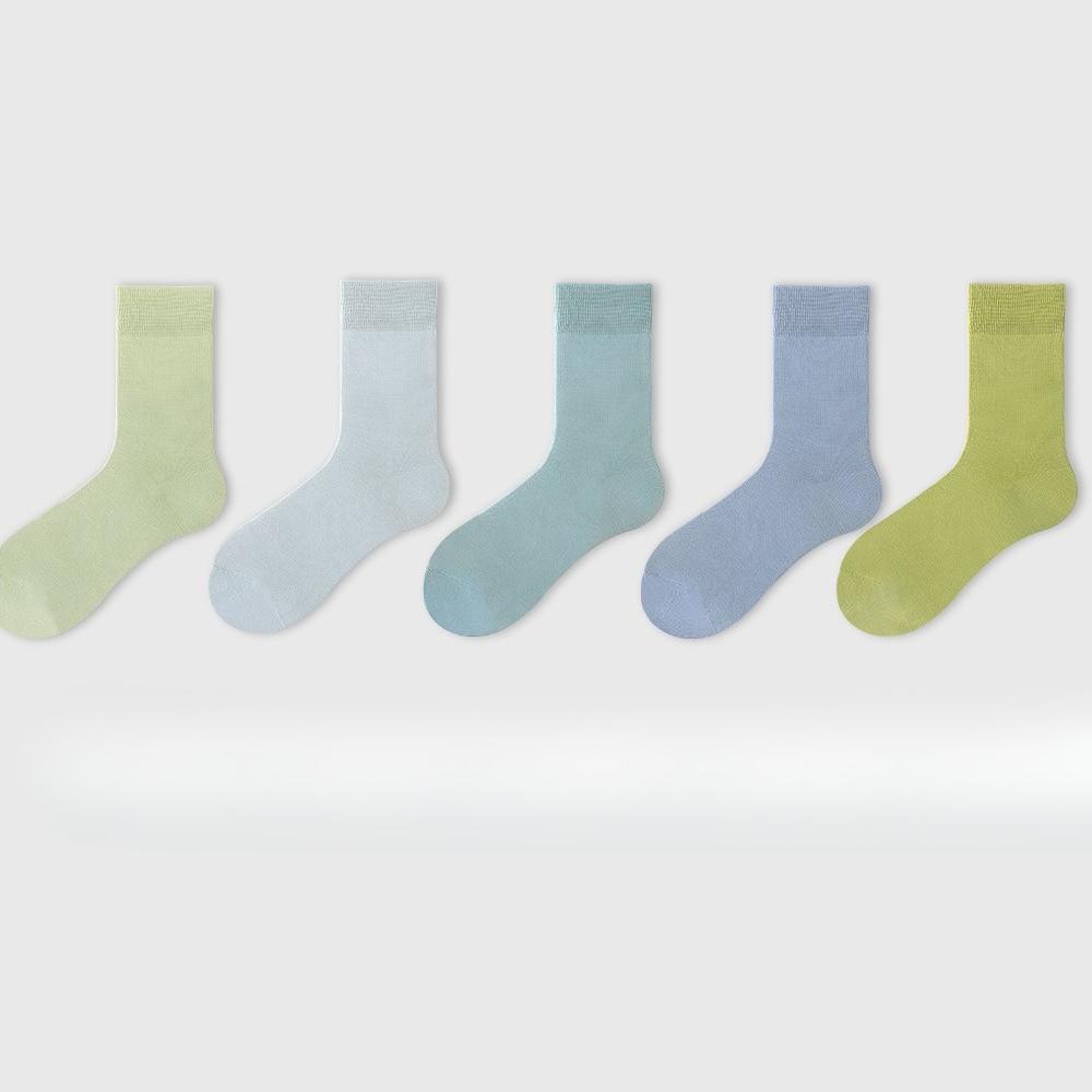 5 Pairs of Female Spring and Autumn New Pure Cotton Moon Son Boneless Tube Socks