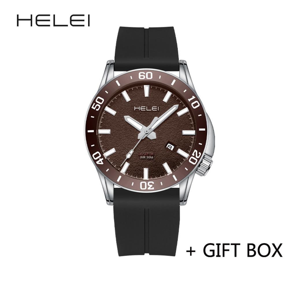 HELEI Men Watch Top Brand Luxury Military Army Waterproof Sport Male Clock Auto Date Quartz Business Original Wristwatch 9005AJ