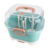 Nursing Bottle Storage Box Compact Household Dustproof Draining Thickened Plastic Baby Bottle Storage for Home Green