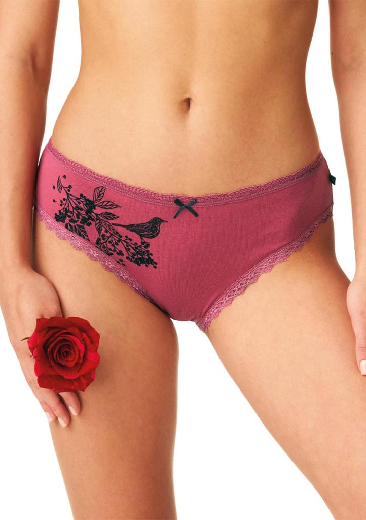 Figi damskie bawełniane (2 pack) midi bikini w jasnej i ciemnej kolorystyce LPC 785 Key