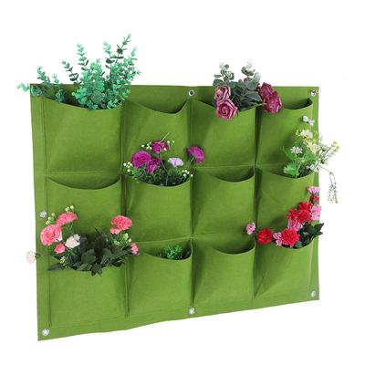 12 Pockets Hanging Wall Planter Bag Degradable Vertical Greening Planter  Outdoor Gardening
