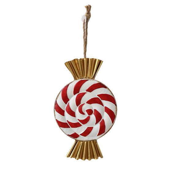 Metal Christmas Ornament Iron Gift Box/Candy/Drum Hanging Decorations for Christmas Tree Holiday Party Decor