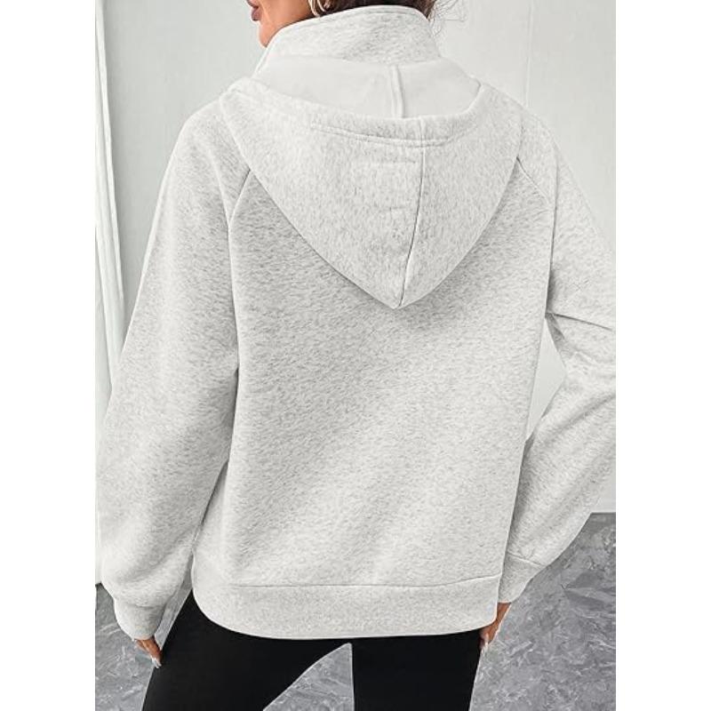 JKASHDK Hanorace și hanorace cu glugă cu mânecă lungă, ocazional, cu glugă, cu imprimeu în culori uni