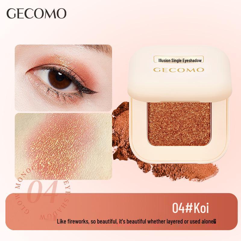 GECOMO Iridescent Eyeshadow: Pearlescent, Long-Lasting, Brightening, and Skin-Adhering with Fine Shimmer.