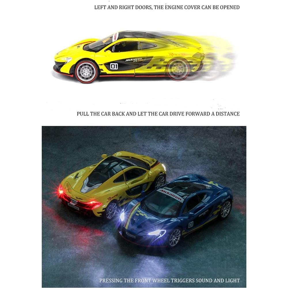 1/32 McLaren P1 GTR Model din aliaj de curse turnat sub presiune, tragere înapoi, model de mașină, vehicule, jucării pentru copii, cadouri, roată caldă pentru băiat