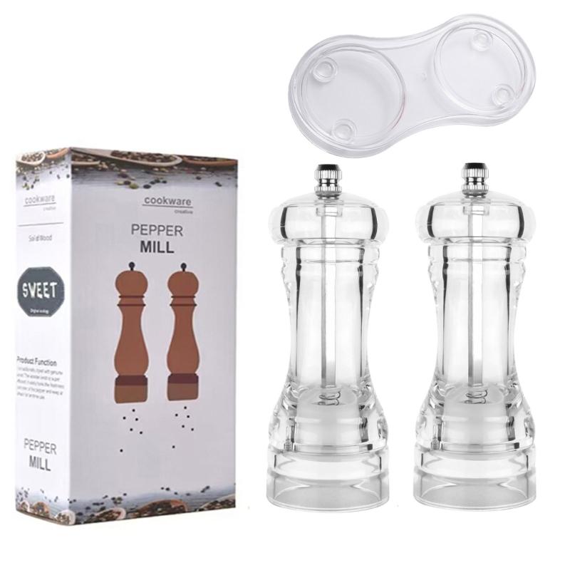 

Acrylic Mill for Sea Salt and Black Peppers Manual Spices Grinder Bottle Practical Kitchen Utensils for Cooking Lover 1