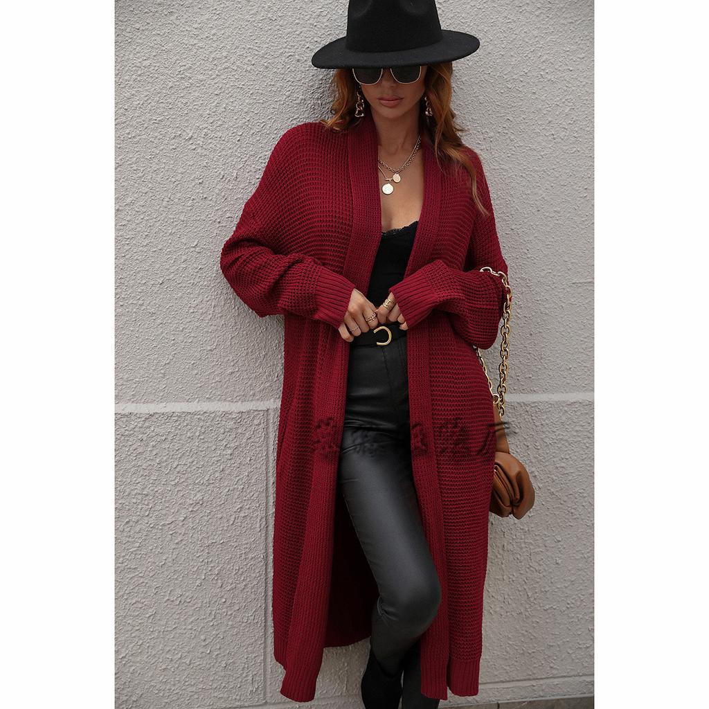 2024 Autumn And Winter New Round Neck European And American Women'S Knitted Cardigan Loose Solid Color Sweater