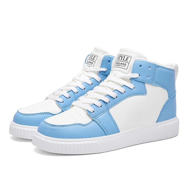 Fashion Spring Summer Fashion Red High-Top Shoes Couple Comfortable Pu Leather Casual Sneakers Man Flat Versatile Hip-Hop Shoes For Men