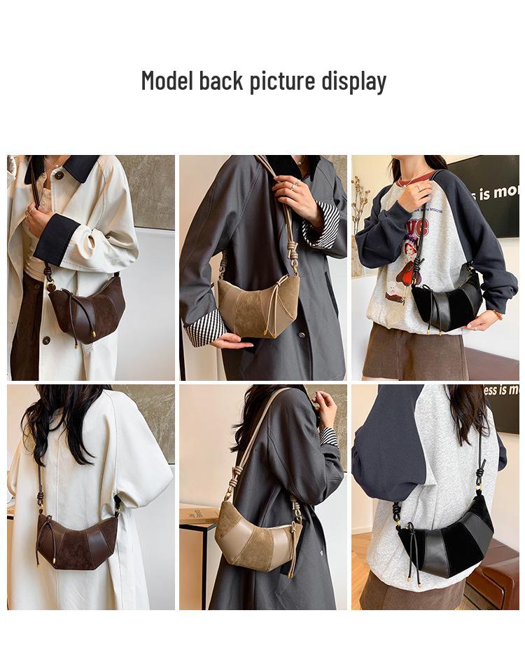 Retro Mattierte Damen Crossbody Croissant Tasche - Neue Mode 2025 Lässige Nischen Schultertasche