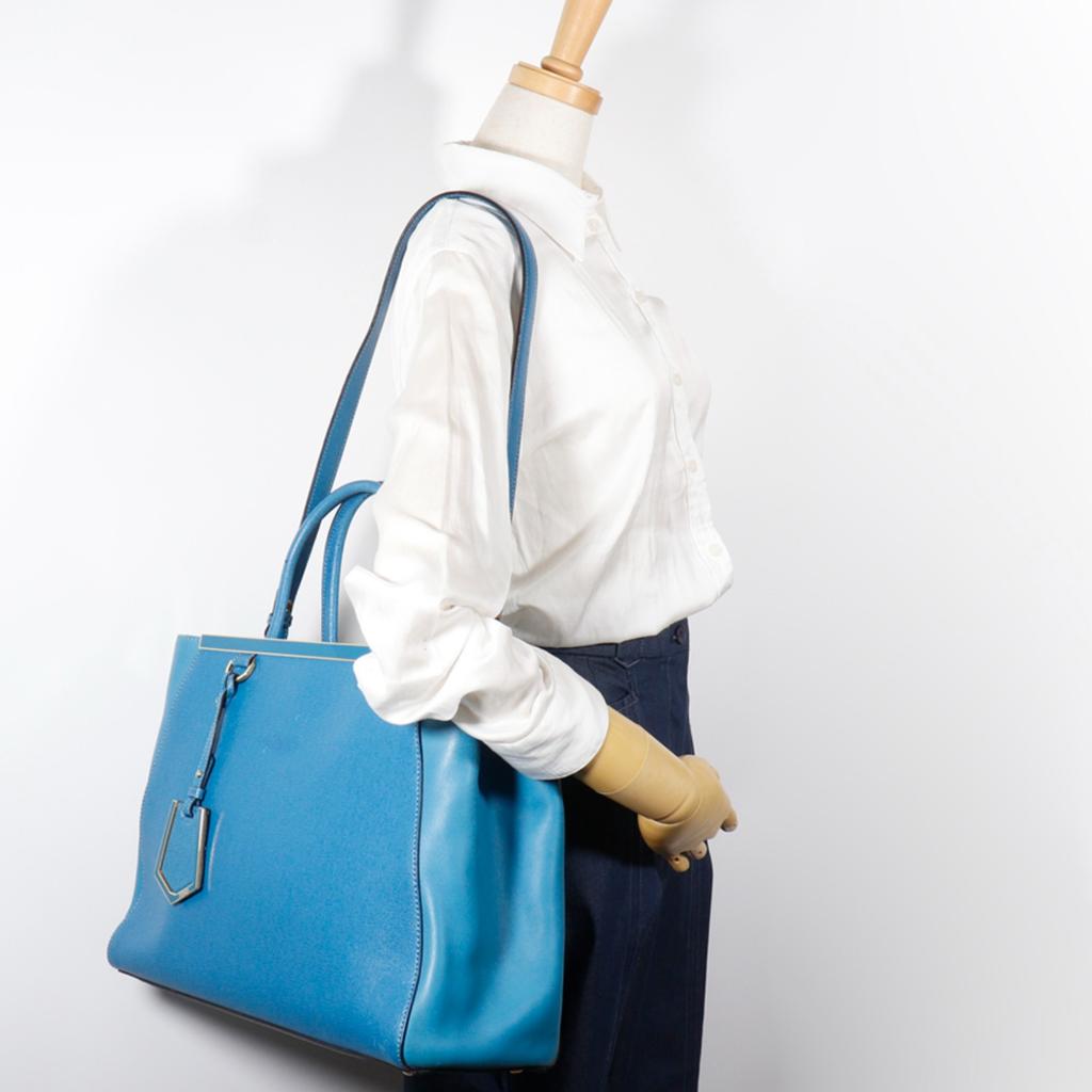 FENDI To joule Handbag 2WAYShoulder Blue Calfskin Women Used