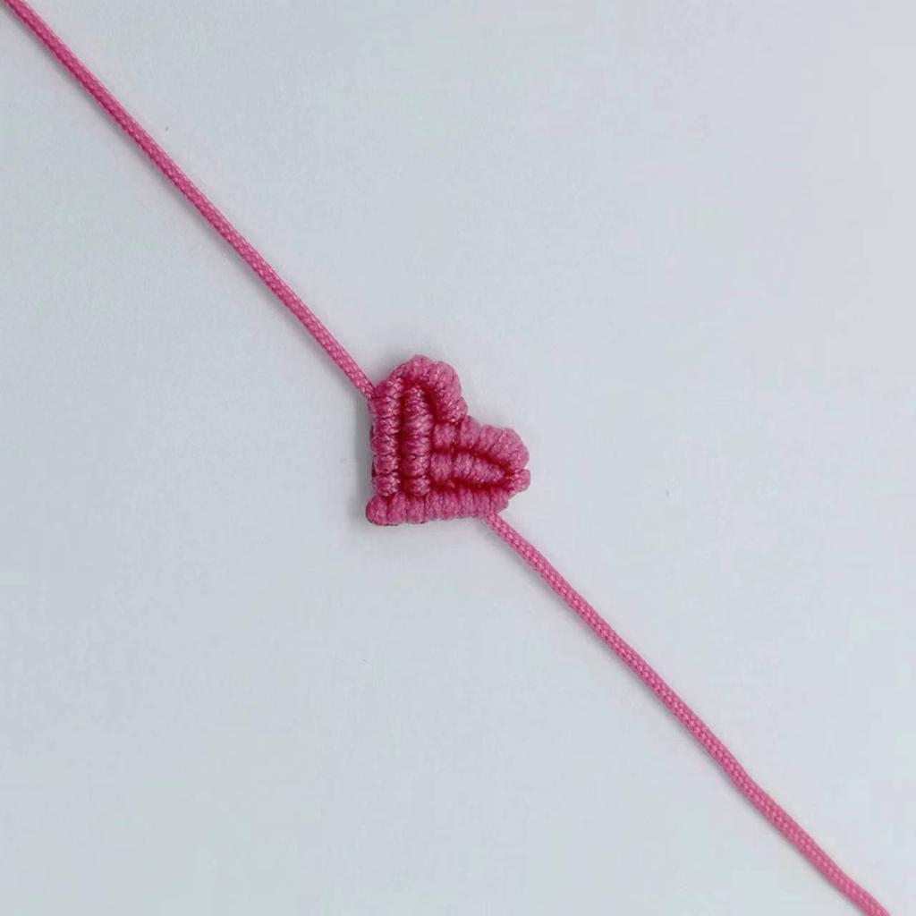 Handiwork Hand Knitting Peach Heart-Shaped Lucky Red Rope Bracelet Adjustable Women Bestie Charm Simple Men Couple Lovers Gift