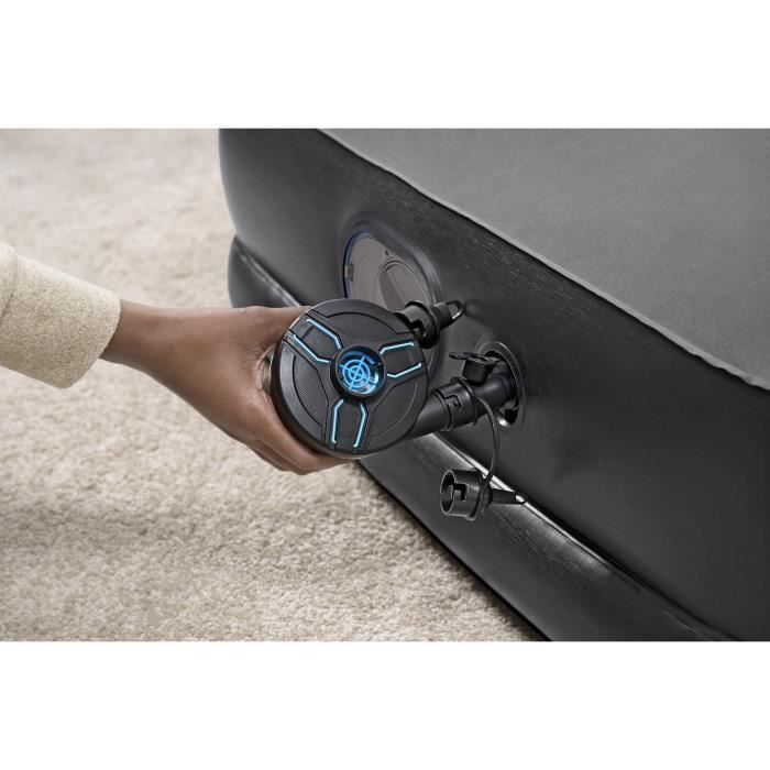 Matelas gonflable - BESTWAY - 671BU - Tritech Queen - 2 places, pompe USB intégrée, 2,03 m x 1,52 m x 36 cm