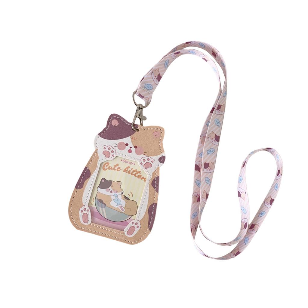 Shape Hollow Transparent Card Holder Girl's Neck Hanging Bus Card ID Card Holder Student Campus Card Holder
