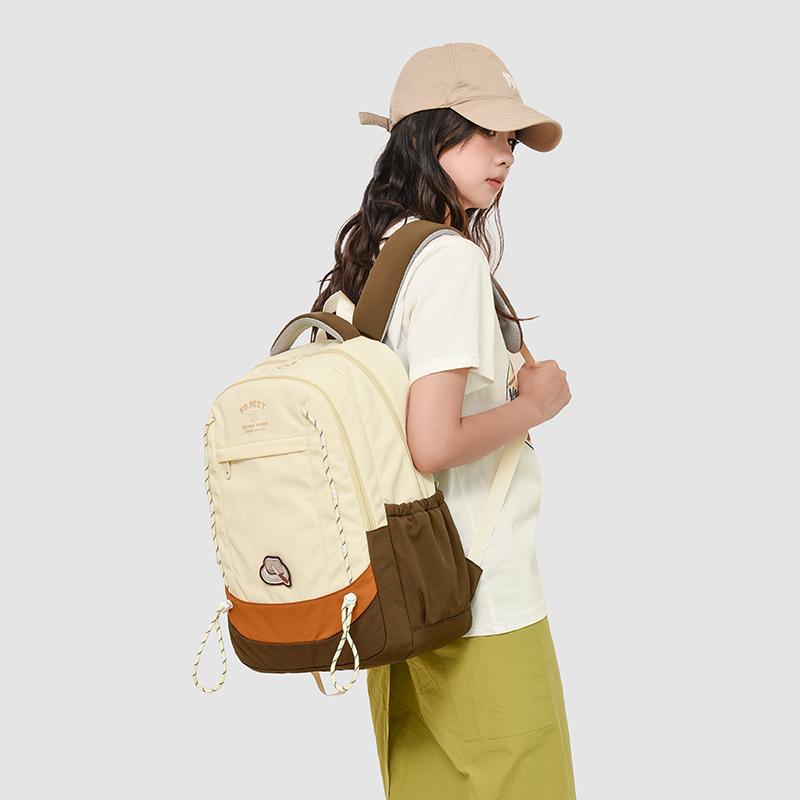 Contrast Color Schoolbag Lightweight Travel Backpack Large Capacity Backpack