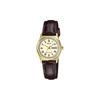 STANDARD Series Fashion Trend Belt Waterproof Quartz Leather Strap Women's Watch Gold Dial LTP-V006GL-9B
