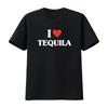 Stylish I Love Tequila T Shirt Heart Design for Party Lovers Enthusiasts Vintage Washed Streetwear Soft Homme Casual