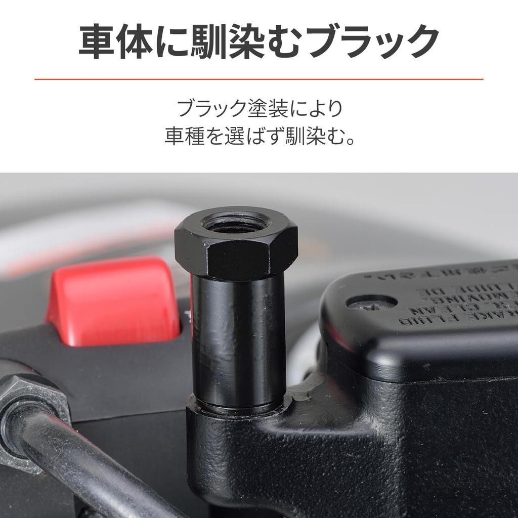 Daytona Motorradspiegeladapter mit Stoßdämpfer 10mm Links und Rechts 99782, Schwarz, Rechtsgewinde, Set,