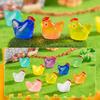 Luminous Rooster Resin Ornament: Colorful Small Animal Desktop Decor