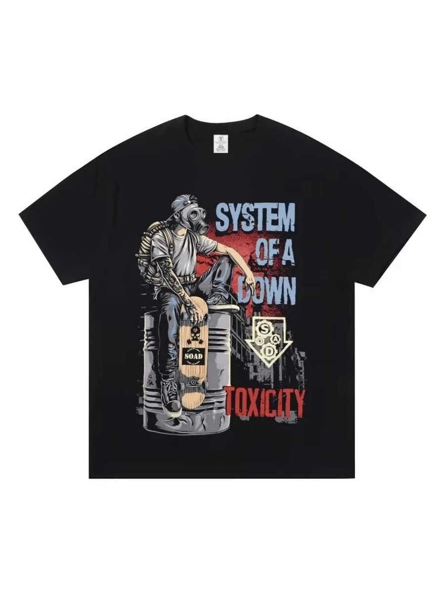 

Urban Style Unisexs Casual Round Neck Short Sleeve 100 Cotton TShirt Toxic Gas Mask Digital Printed S