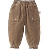 DAVE&BELLA Girls' Winter Corduroy Cotton-Padded Cuffed Pants
