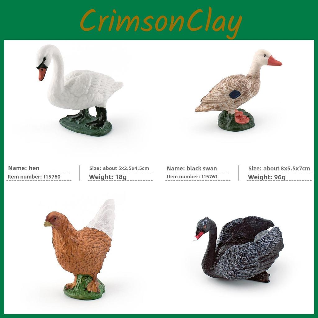 Pvc Farm Animal Decor Set With Realistic Swans Ducks And Chickens For Home Or Office Display