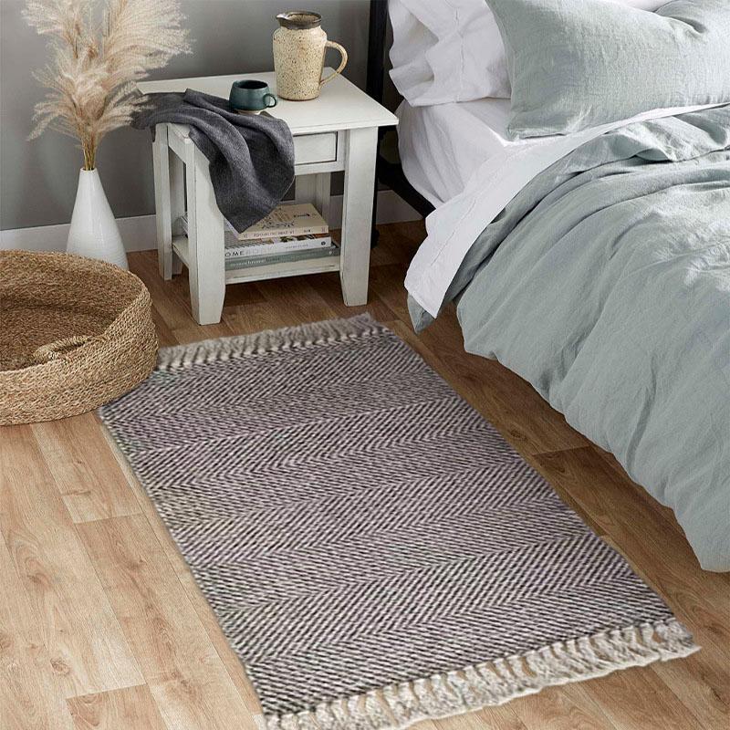 Nordischer Baumwoll-Leinen-Teppich für Wohnzimmer Schlafzimmer Teppiche Kinderzimmer Nachttisch Bodenmatte Wasserabsorbierend Badezimmerteppiche Fußmatte