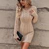 Woman Knitted Dress Women's 2026 Autumn Winter Clothes Waist Slimming Retro Mid-Length Bottoming Twist Sweater Dress
