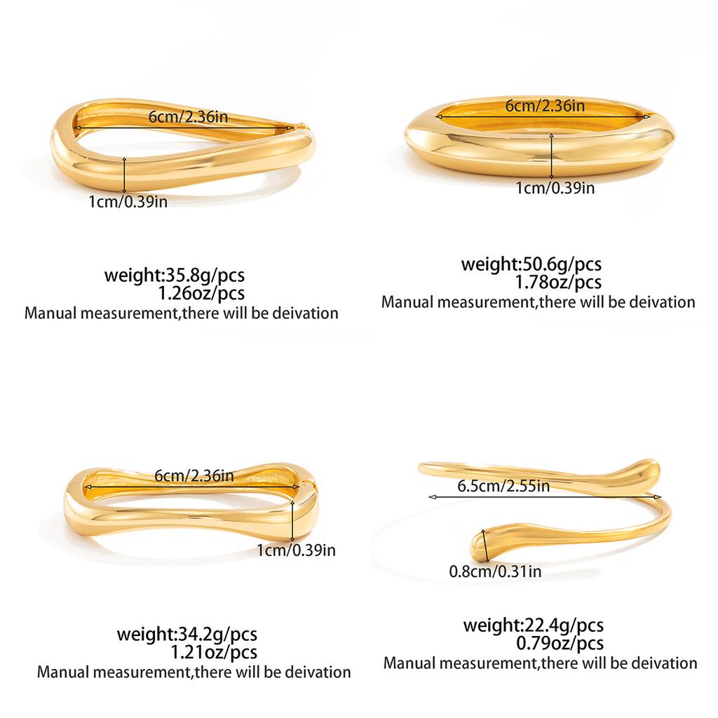 SHIXIN Punk Glossy Geometric Stackable Cuff Bracelets for Women Hip Hop Water Drop Gold Color Open Bangle Bracelet Party Jewelry