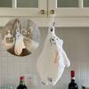Polar Bear Hanging Hand Wiping Towel Christmas Towels Super Absorbent Kitchen Towel Coral Design Thick Cartoon Hand Towel