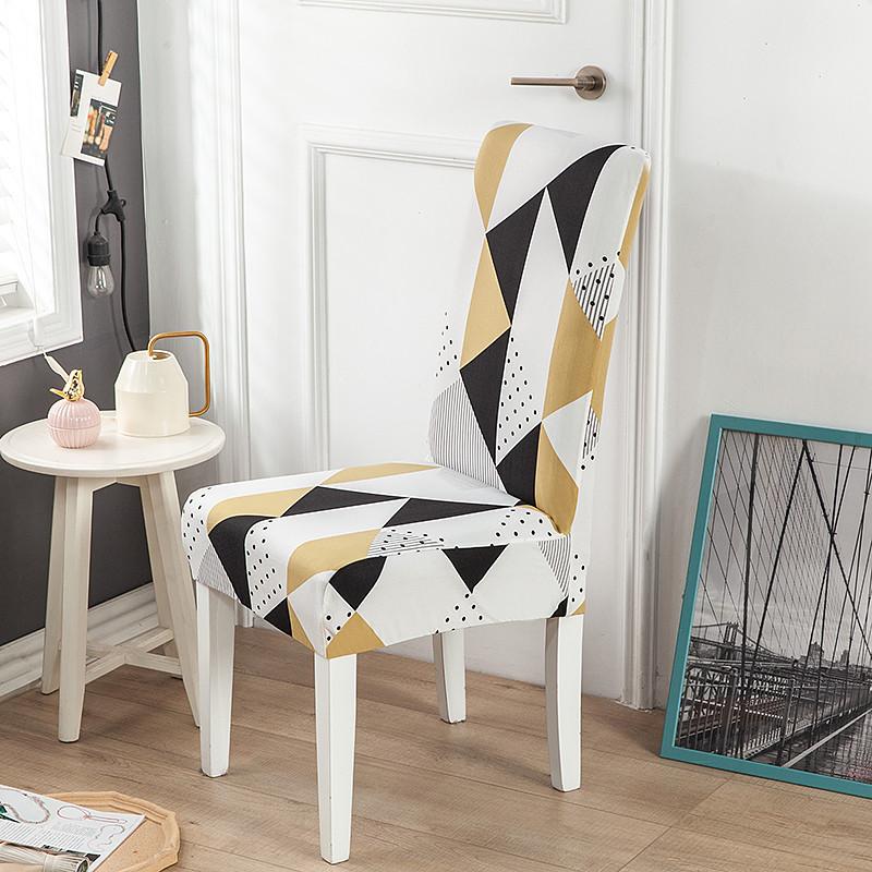 1 2 4 6pcs Print Chair Protector Spandex Chair Covers For Wedding Dining Room Office Use Banquet Housse De Chaise Seat Cover
