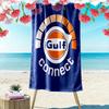 Logo del marchio Gulf asciugamano da spiaggia morbido da bagno da mare assorbente asciugamano da bagno stampa comfort moda asciugamani per viaggi e vacanze