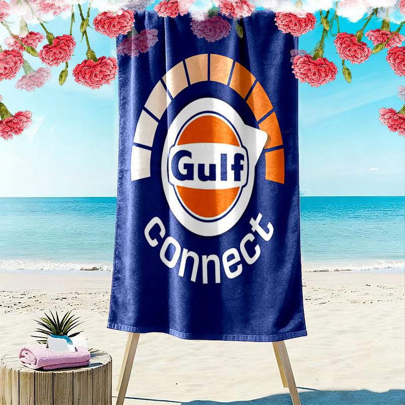 Logo del marchio Gulf asciugamano da spiaggia morbido da bagno da mare assorbente asciugamano da bagno stampa comfort moda asciugamani per viaggi e vacanze