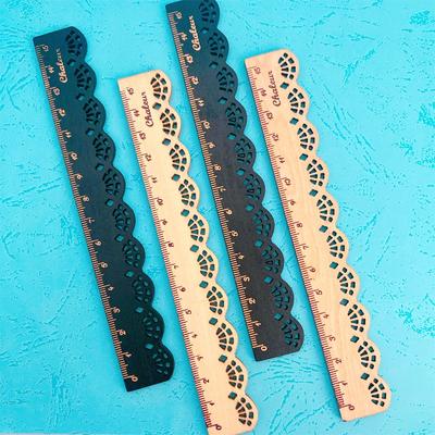 1pcs/lot NEW  Vintage Lace Design Wood Ruler Bookmark 15 CM Straight Ruler Measuring Straight Ruler Office School Supplies
