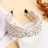 Stylish Wide-Brimmed Black & White Polka Dot Floral Headband Clip for Face Washing