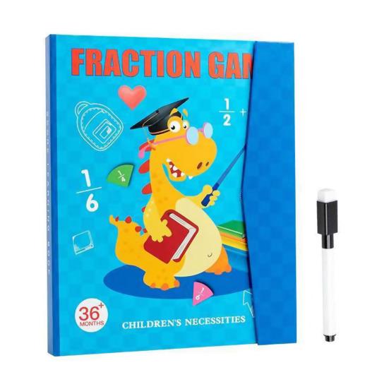 Magnetic Fraction Tiles Circles Book with Pen Percentage Decimal Fraction Learning Elementary Students Teaching Aid Educational Fraction Puzzle