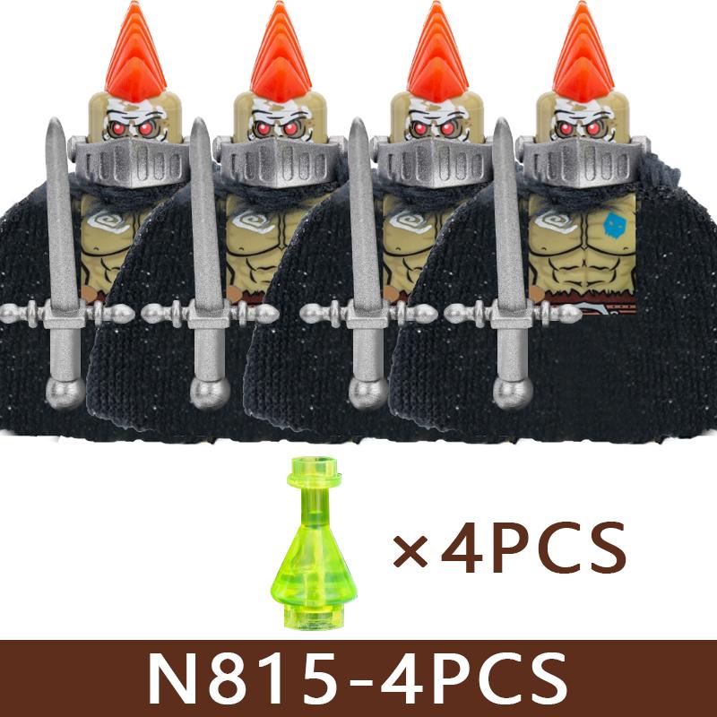 Medieval Castle Soldier Figures Building Blocks Knight Orc Warrior Dragon Wolf Animals Battle Flags Accessories Bricks Toys Boys