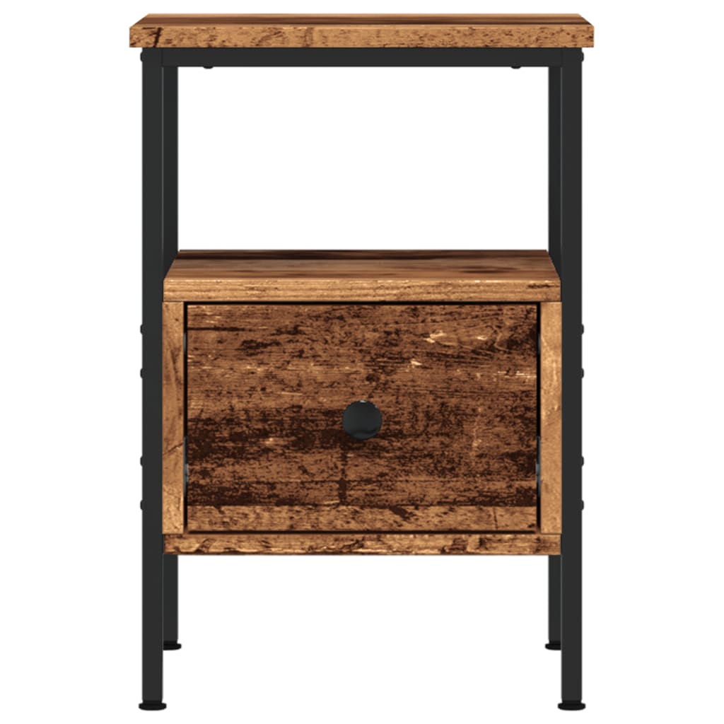 Nightstand with Rustic Wood Look 34 X 36 X 50 Cm Engineered Wood