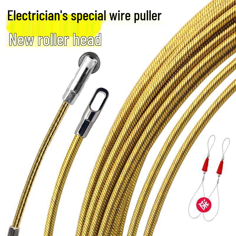 Elektriker Drahtzieher: Stahlfeder-Einziehband für verdeckte Glasfaserkabel mit Flachkopf