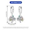 Exquisite Trendy Fashion Women's Fine Jewelry Copper Silver Plated Life Tree Dangle Hoop Drop Earrings Sparkling Multi Color CZ